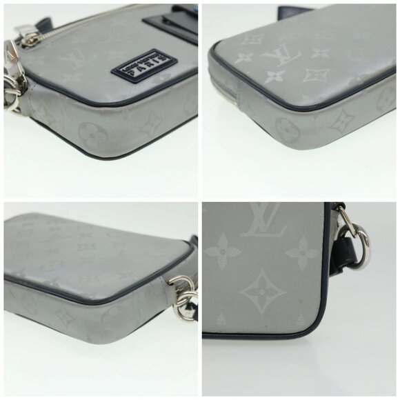 LOUIS VUITTON Monogram satellite alpha Clutch Bag Silver M44171 LV Auth 32344A - Picture 14 of 16